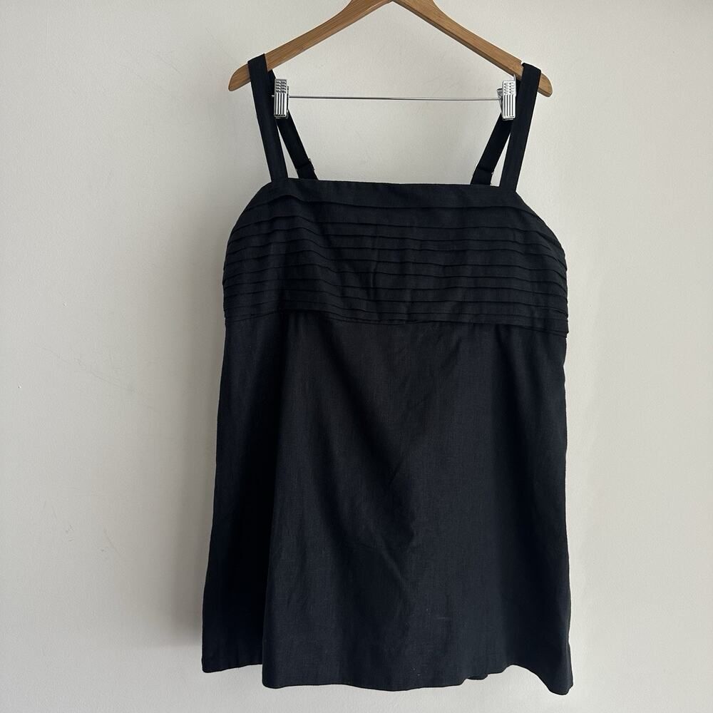 Abercrombie & Fitch Dress XXL Petite Black Linen Cotton Emerson Skort Minimalist